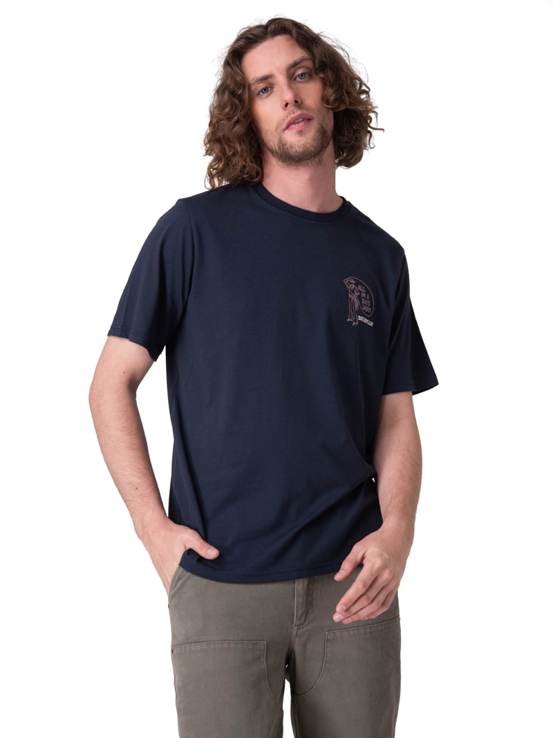 POLERA MANGA CORTA ALL IN A DAYS WORK G HOMBRE AZUL CAT - 1