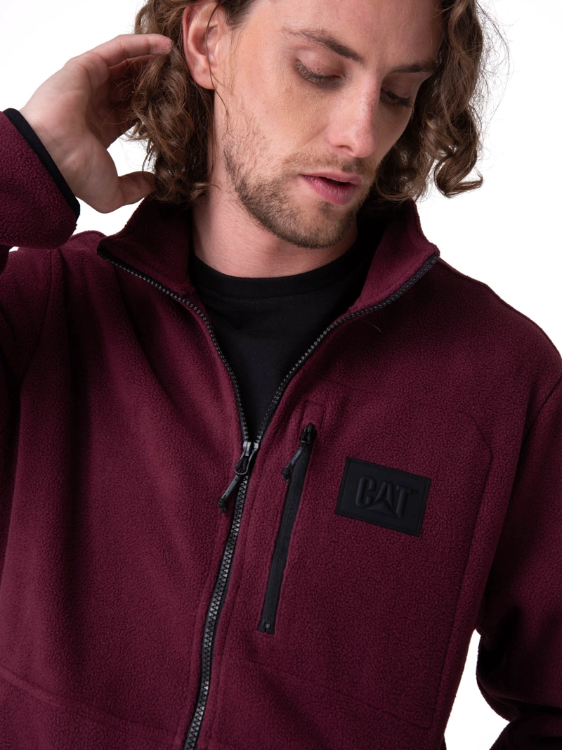 POLAR MICROFLEECE FULL ZIP HOMBRE MORADO CAT - 4