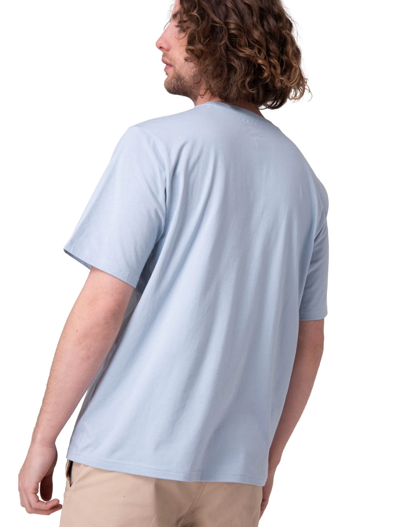 POLERA MANGA CORTA SOLID POCKET LABEL T HOMBRE CELESTE CAT - 2