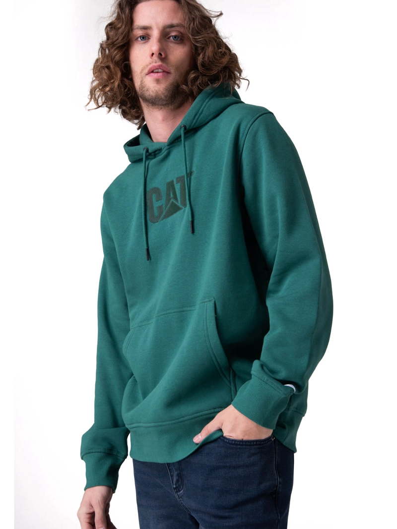 POLERON FLEECE CAT LOGO PULL HOMBRE VERDE CAT - 1