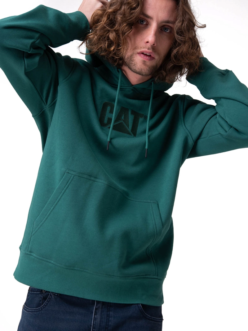POLERON FLEECE CAT LOGO PULL HOMBRE VERDE CAT - 4