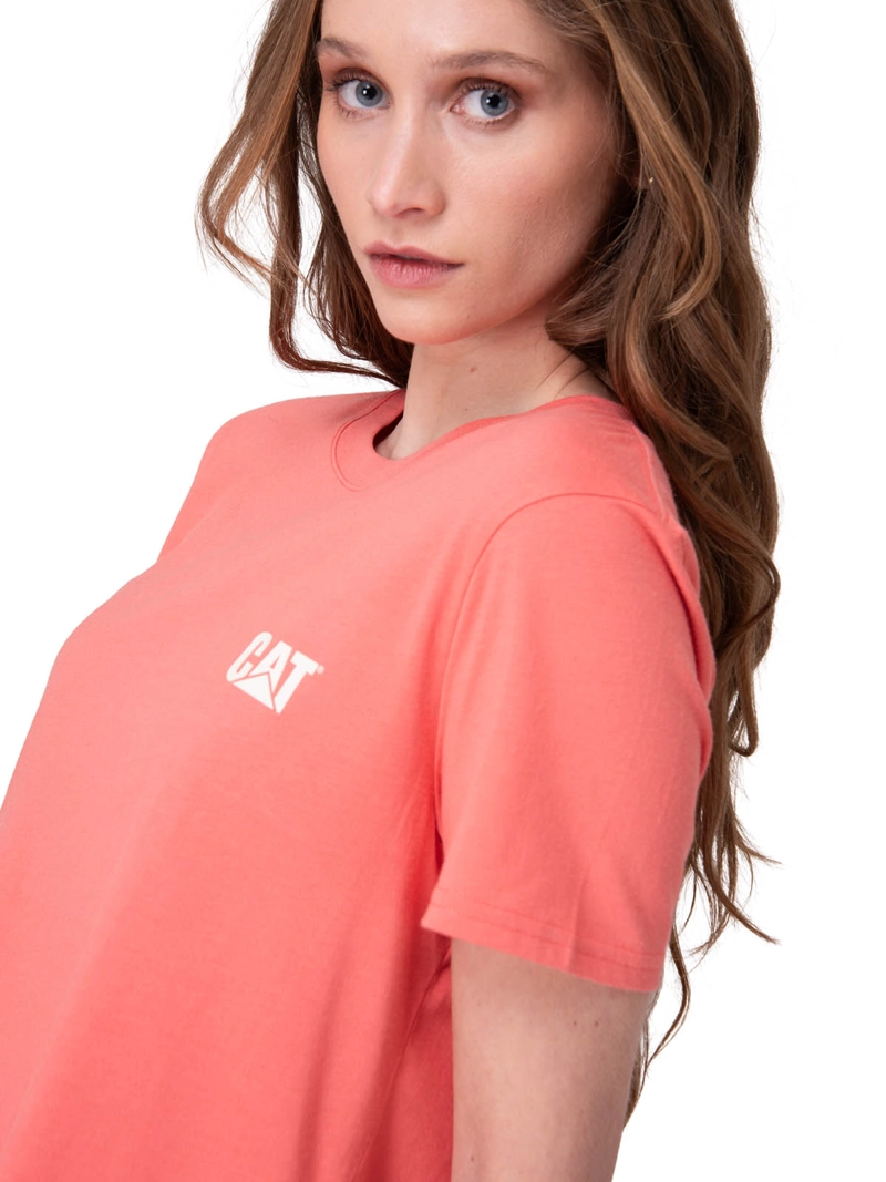 POLERA MANGA CORTA CAT LOGO TEE MUJER ROSADO CAT - 4