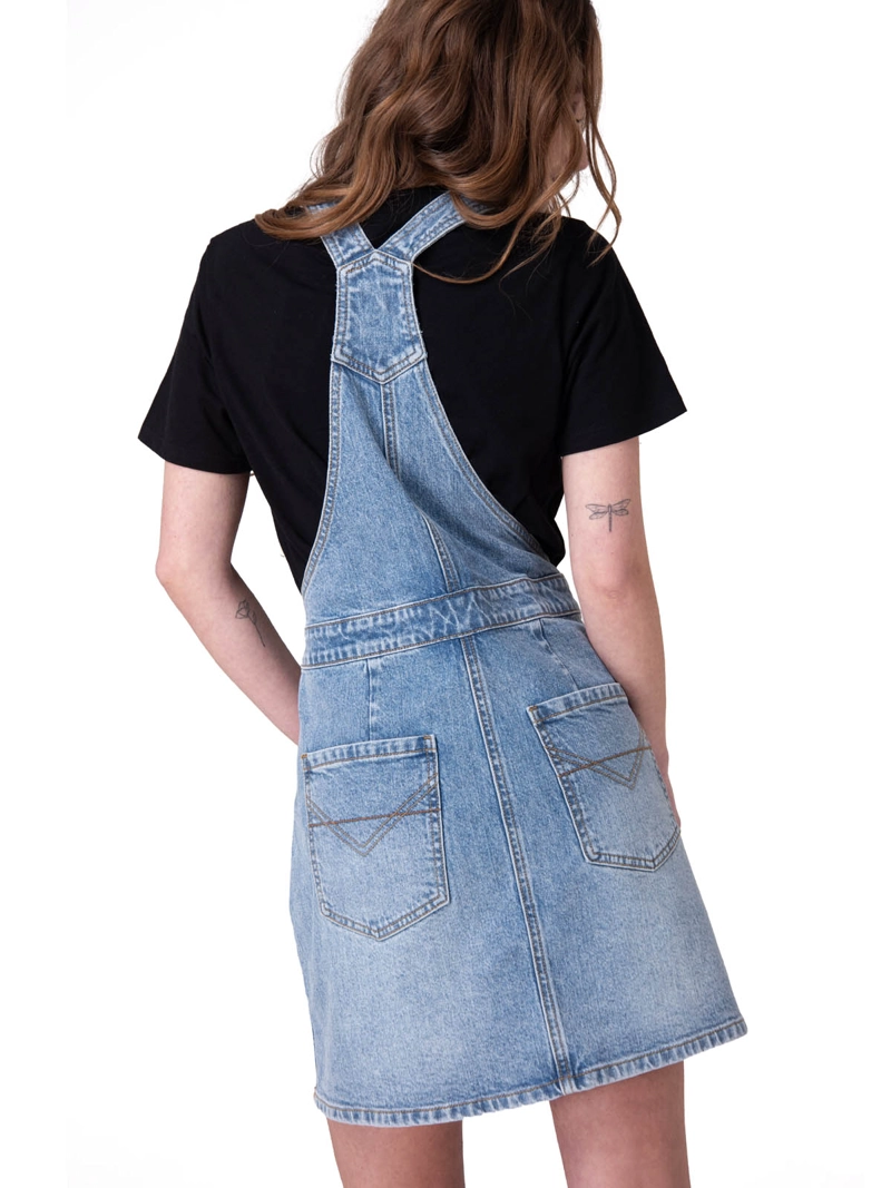 VESTIDO DENIM BIB DRESS MUJER AZUL CAT - 2