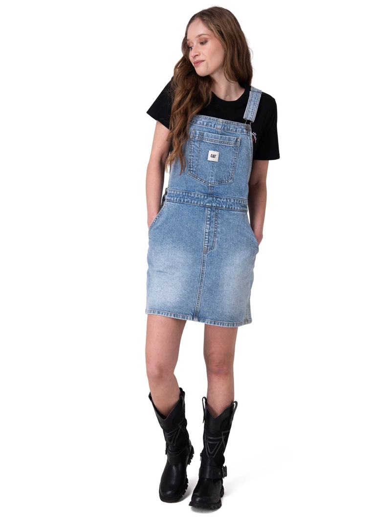 VESTIDO DENIM BIB DRESS MUJER AZUL CAT - 6