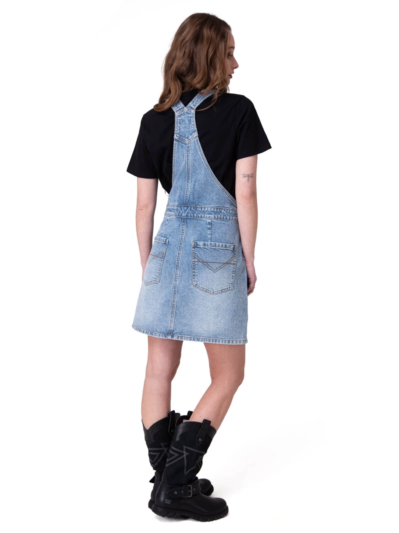 VESTIDO DENIM BIB DRESS MUJER AZUL CAT - 7