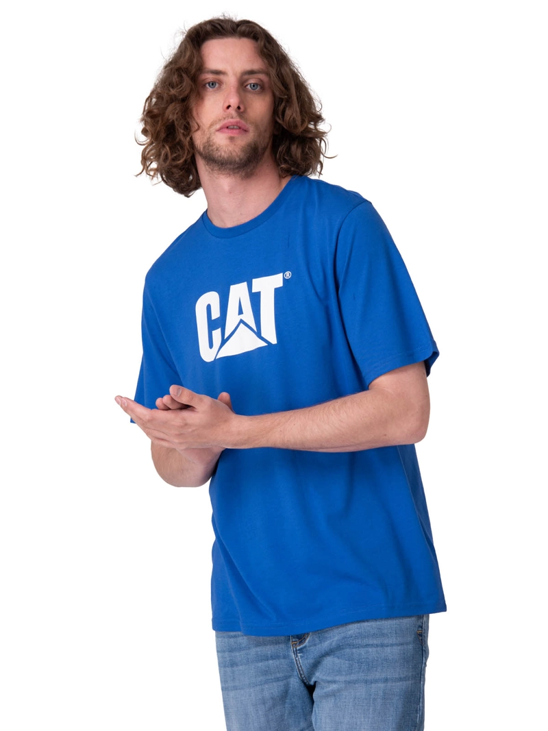 POLERA MANGA CORTA CAT LOGO TEE HOMBRE AZUL CAT - 1