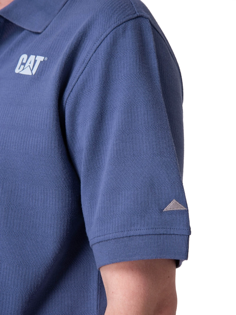 POLERA MANGA CORTA CAT LOGO JERSEY POLO HOMBRE AZUL CAT - 5