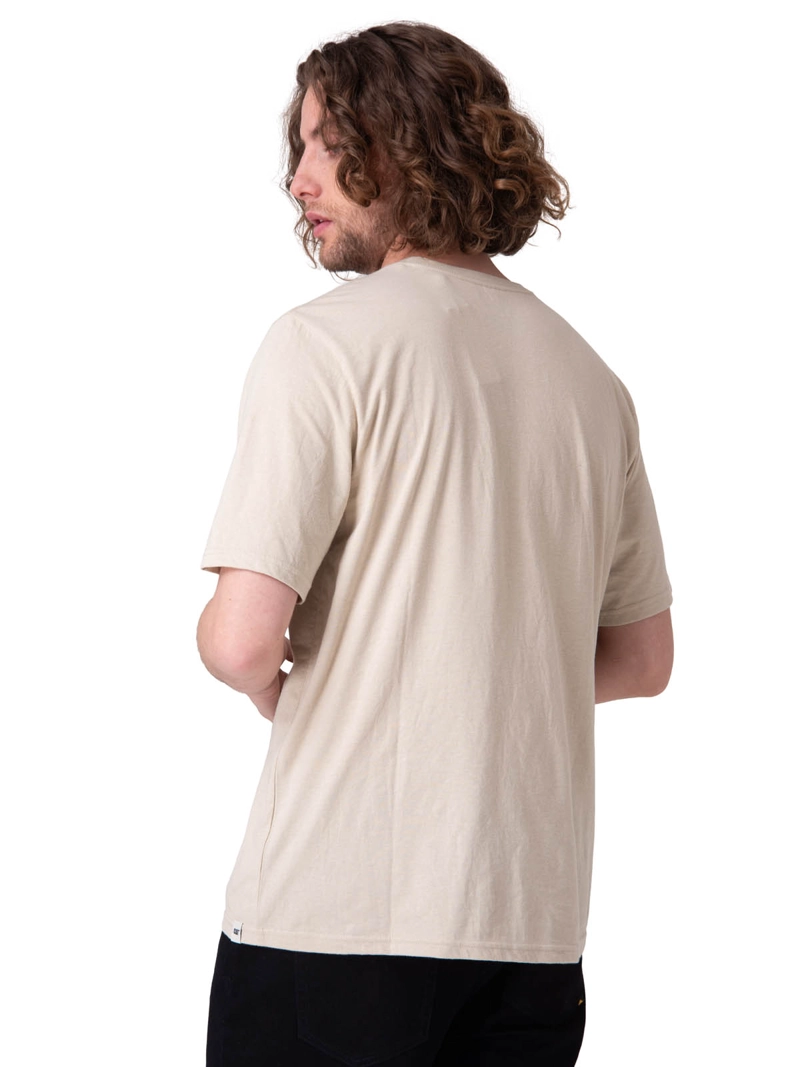 POLERA MANGA CORTA HERITAGE PEORIA GRAP HOMBRE BEIGE CAT - 2