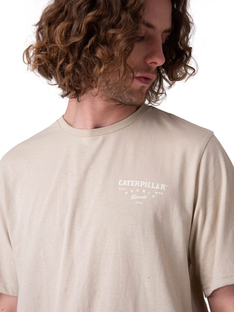 POLERA MANGA CORTA HERITAGE PEORIA GRAP HOMBRE BEIGE CAT - 4