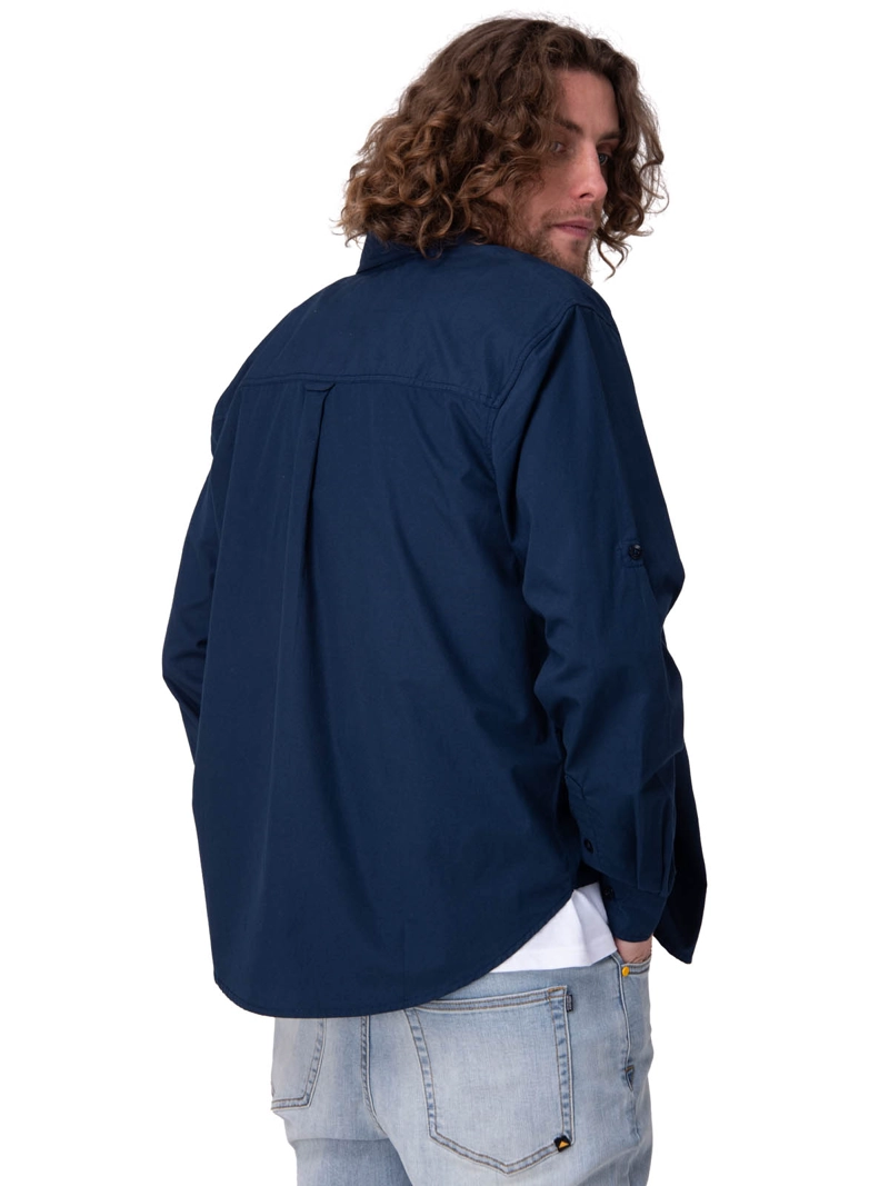 CAMISA MANGA LARGA CONVERTIBLE L/S POPL HOMBRE AZUL CAT - 4