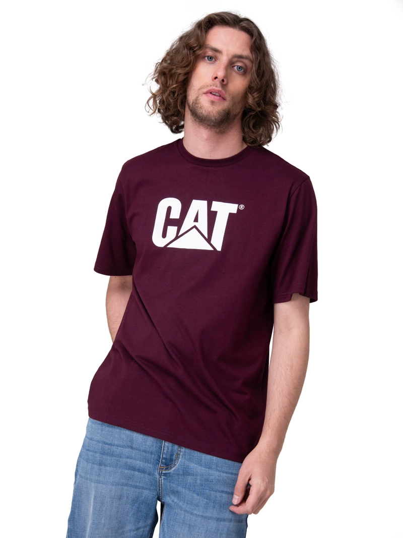 POLERA MANGA CORTA CAT LOGO TEE HOMBRE MORADO CAT - 1
