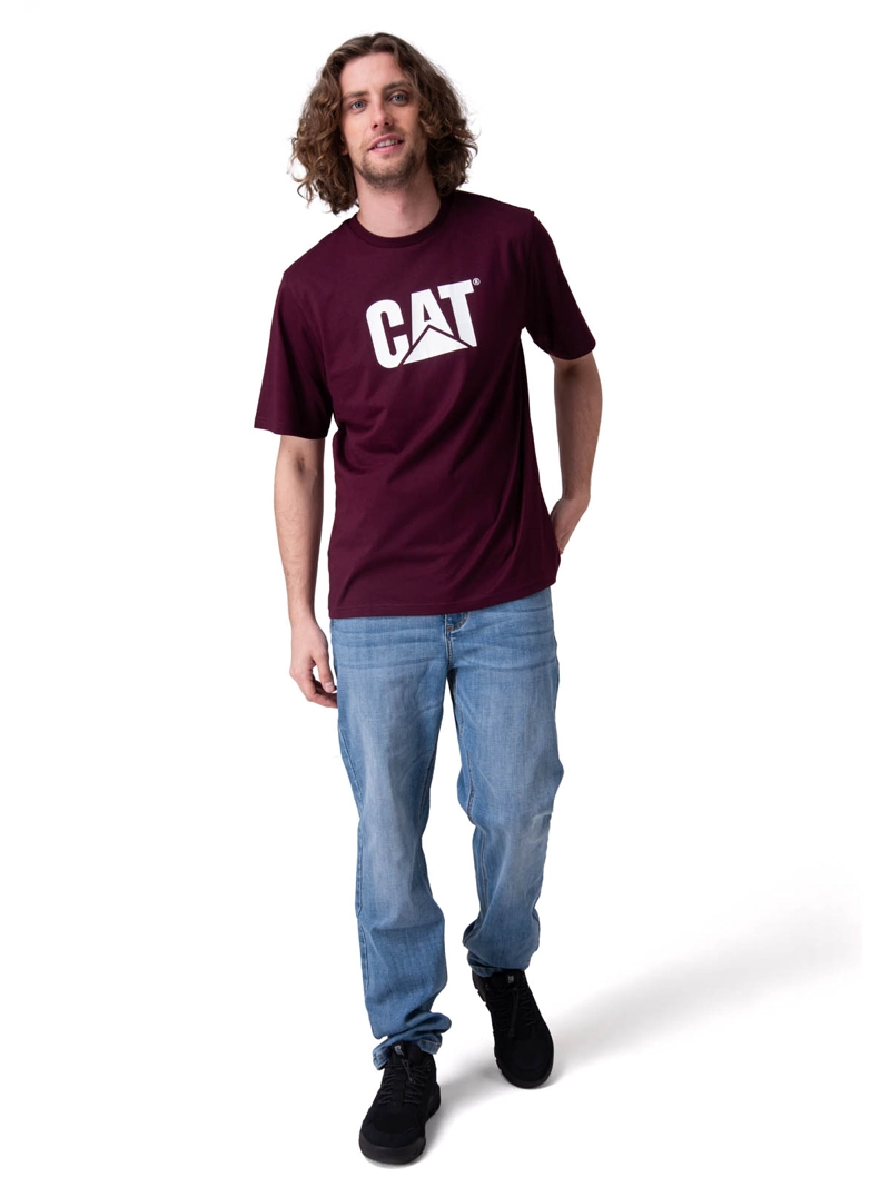 POLERA MANGA CORTA CAT LOGO TEE HOMBRE MORADO CAT - 5