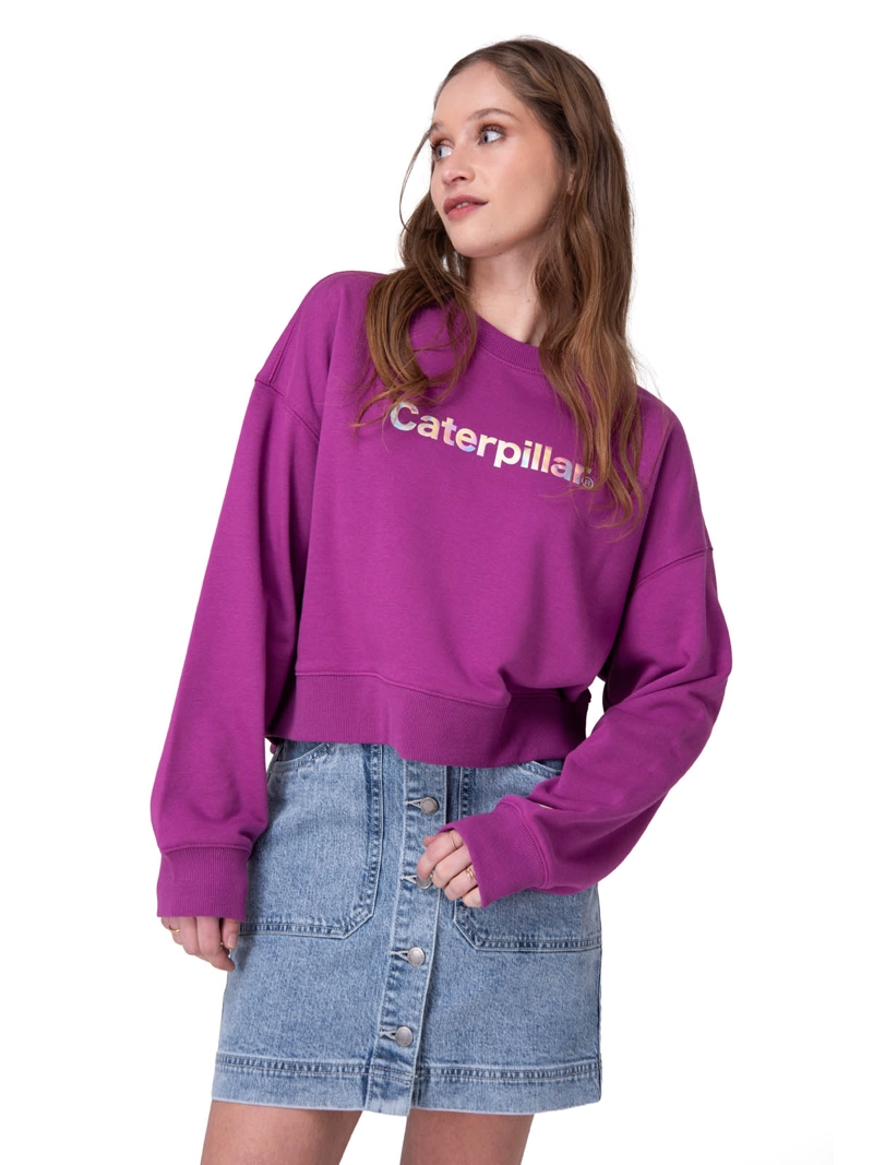 POLERON RELAXED CATERPILLAR MUJER MORADO CAT - 1