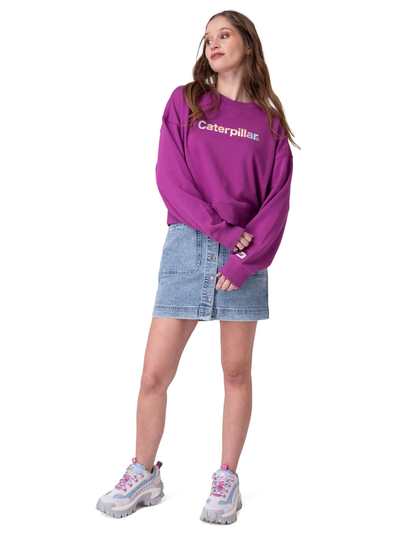 POLERON RELAXED CATERPILLAR MUJER MORADO CAT - 5