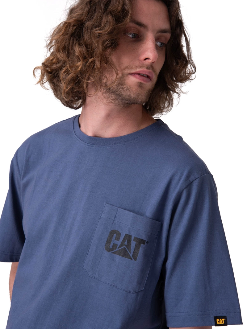POLERA MANGA CORTA TOUGH CUT GRAPHIC PO HOMBRE AZUL CAT - 4