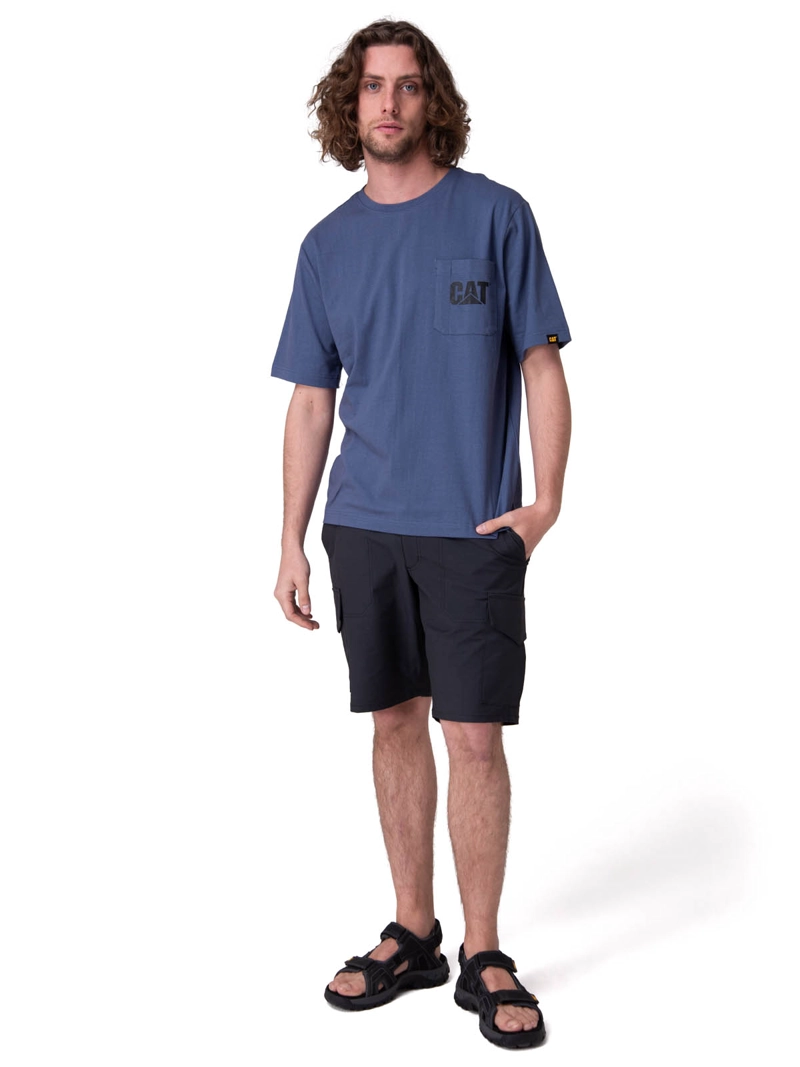 POLERA MANGA CORTA TOUGH CUT GRAPHIC PO HOMBRE AZUL CAT - 5