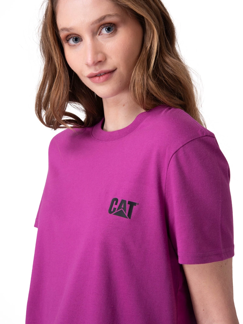 POLERA MANGA CORTA CAT LOGO TEE MUJER MORADO CAT - 4