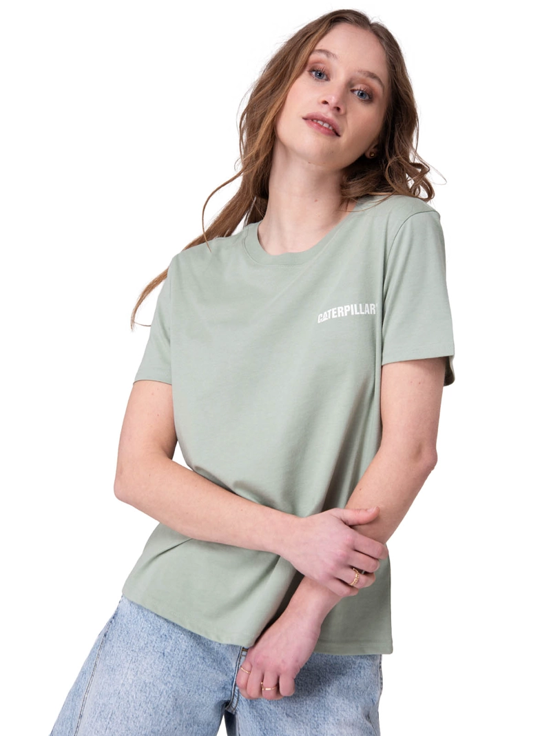 POLERA MANGA CORTA CATERPILLAR LOGO TEE MUJER VERDE CAT - 1