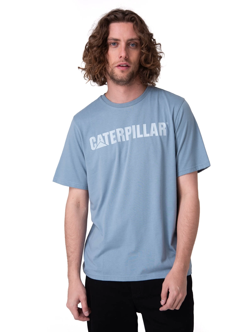 POLERA MANGA CORTA CATERPILLAR LOGO TEE HOMBRE CELESTE CAT - 1