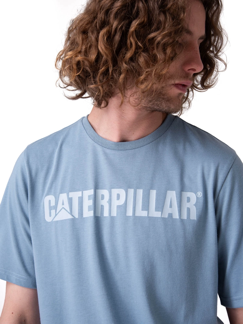 POLERA MANGA CORTA CATERPILLAR LOGO TEE HOMBRE CELESTE CAT - 4