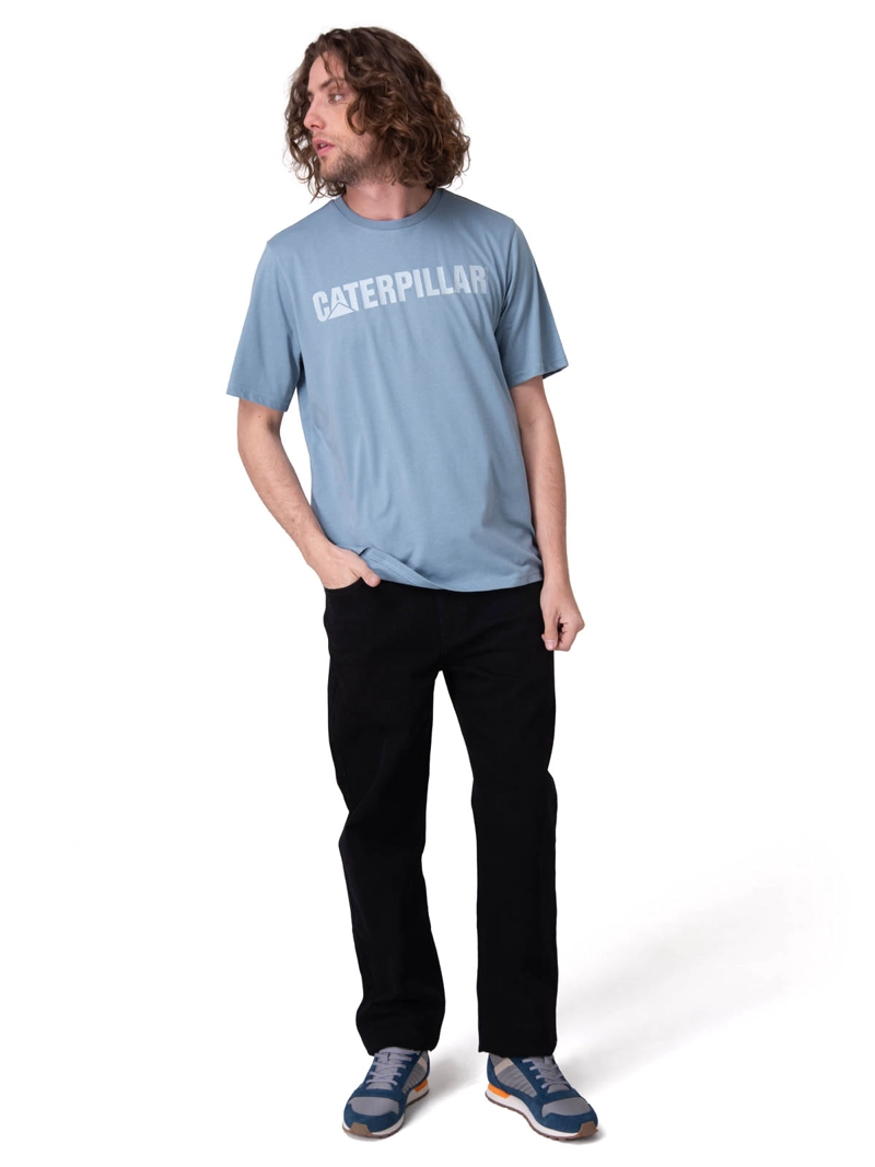 POLERA MANGA CORTA CATERPILLAR LOGO TEE HOMBRE CELESTE CAT - 5