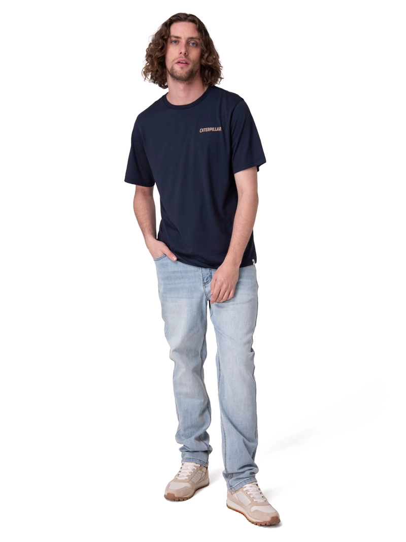 POLERA MANGA CORTA CATERPILLAR TRACK TY HOMBRE AZUL CAT - 5