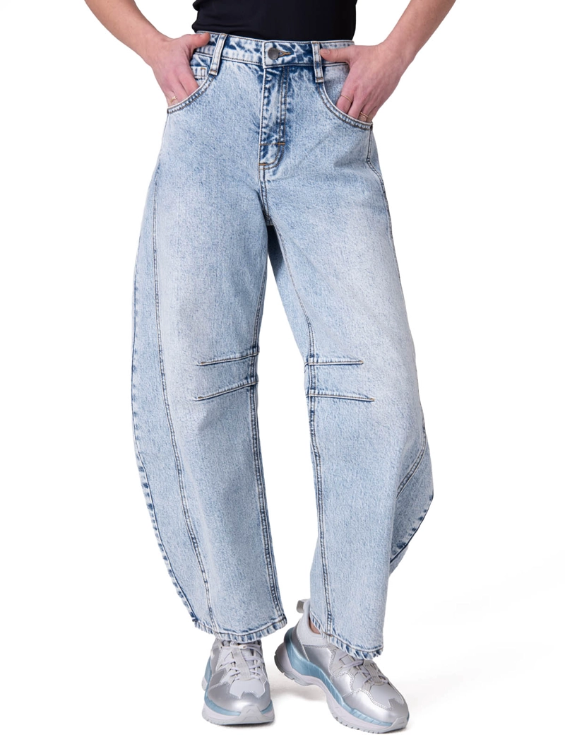 JEANS BARREL LEG JEAN MUJER CELESTE CAT - 1