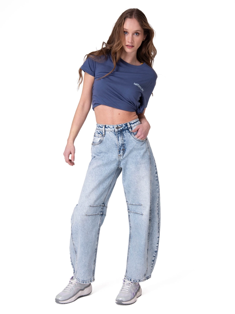 POLERA MANGA CORTA CATERPILLAR LOGO TEE MUJER AZUL CAT - 5