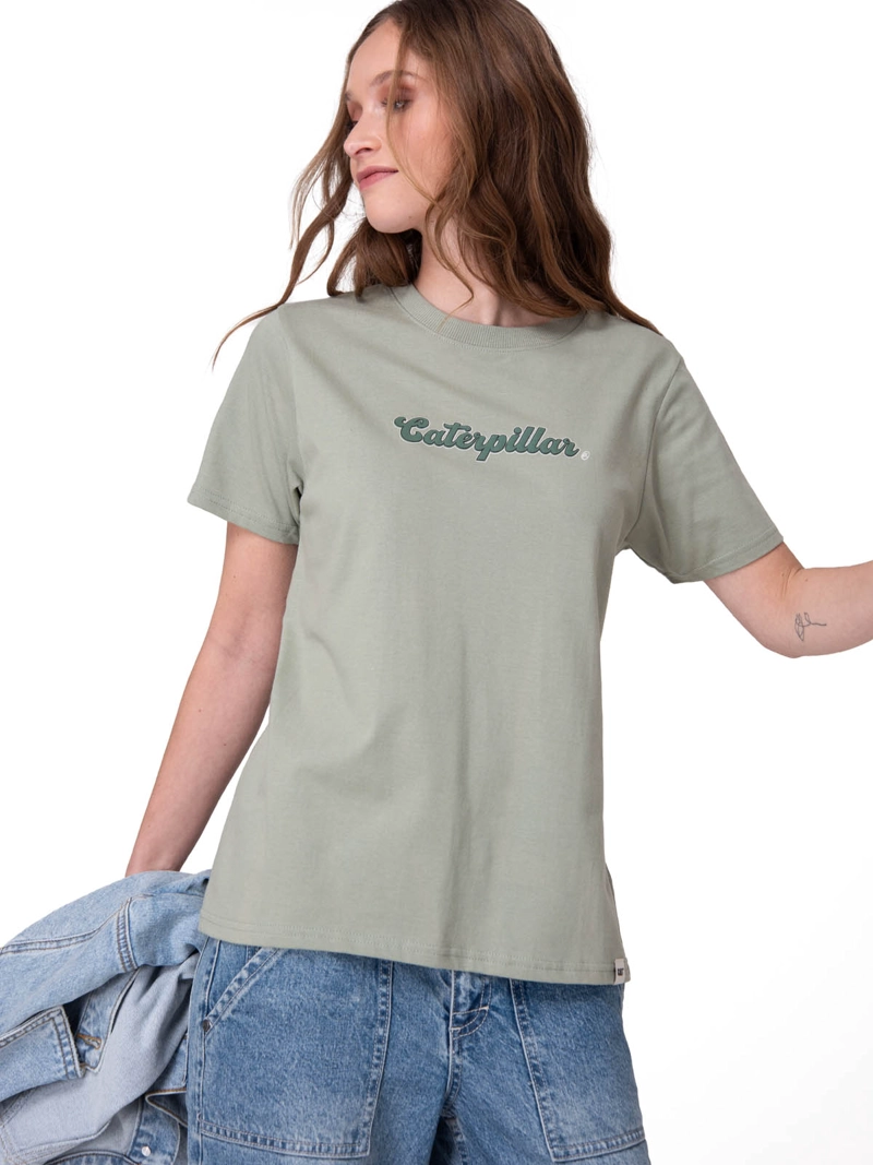 POLERA MANGA CORTA CATERPILLAR SCRIPT G MUJER VERDE CAT - 1
