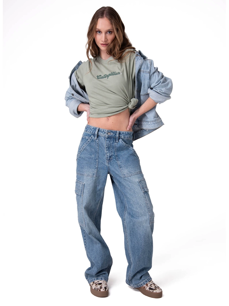 POLERA MANGA CORTA CATERPILLAR SCRIPT G MUJER VERDE CAT - 5