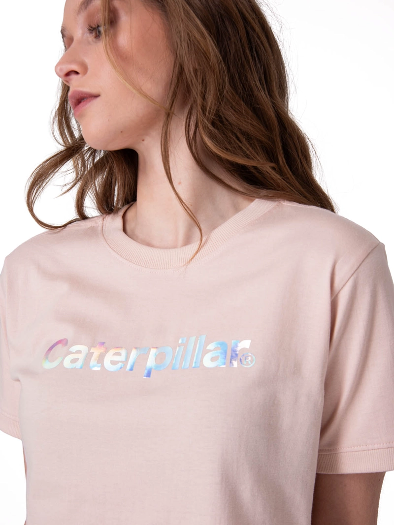 POLERA MANGA CORTA CROP METALLIC GRAPHI MUJER ROSADO CAT - 4