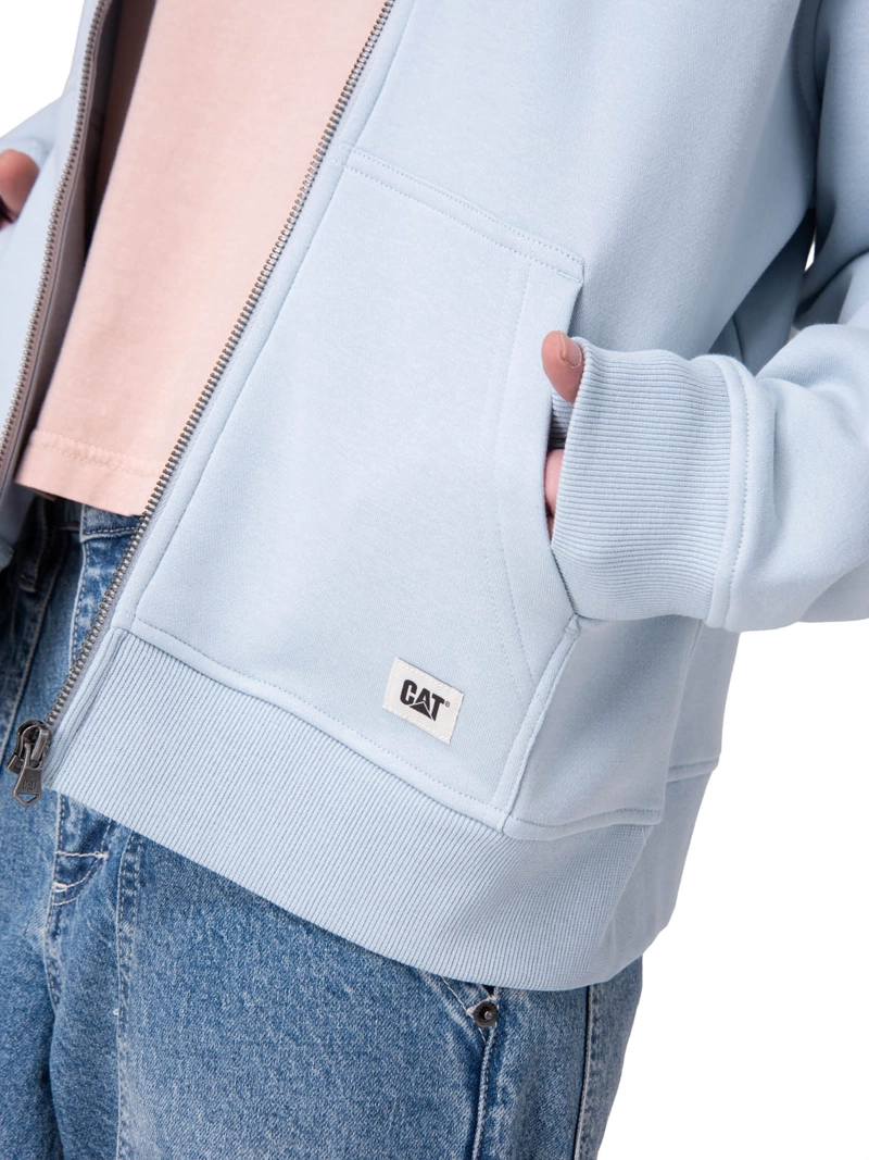 POLERON W CAT PATCH FULL ZIP MUJER CELESTE CAT - 5