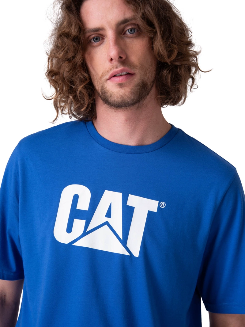 POLERA MANGA CORTA CAT LOGO TEE HOMBRE AZUL CAT - 4