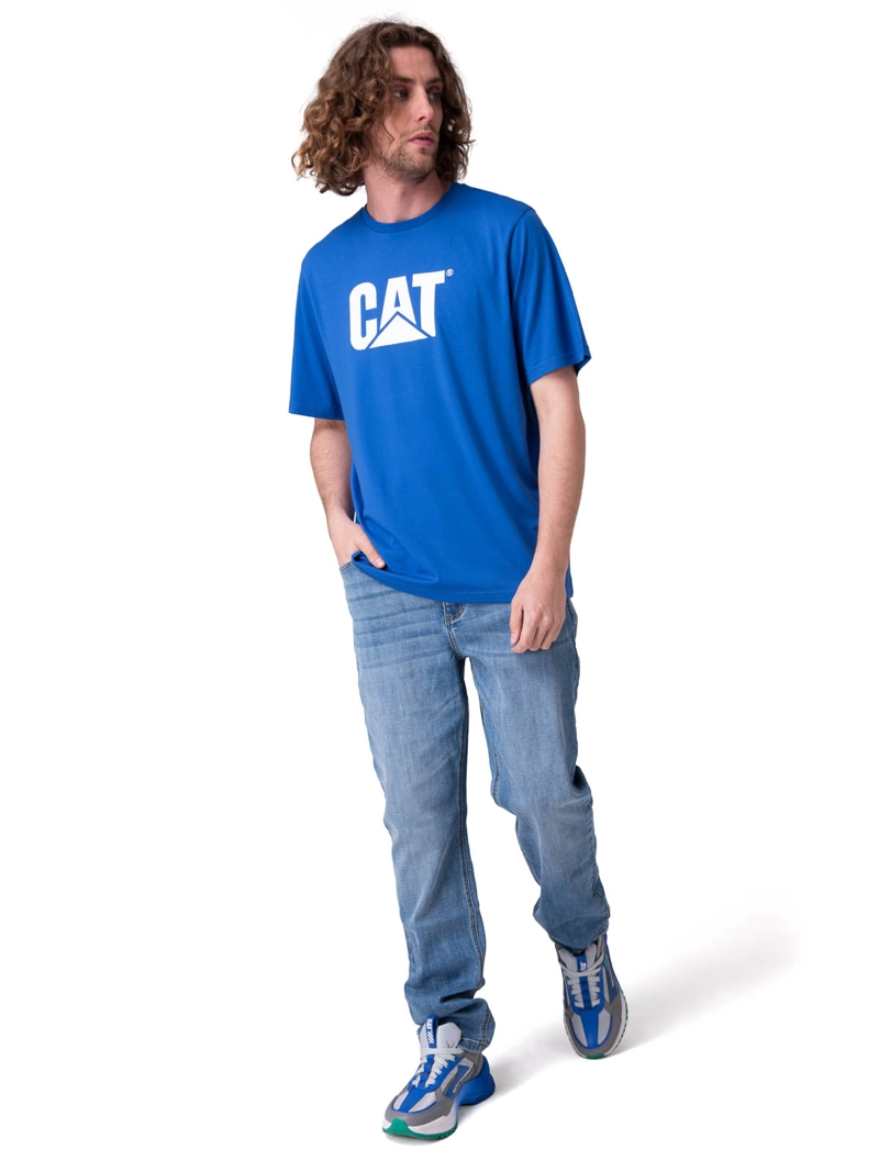 POLERA MANGA CORTA CAT LOGO TEE HOMBRE AZUL CAT - 5