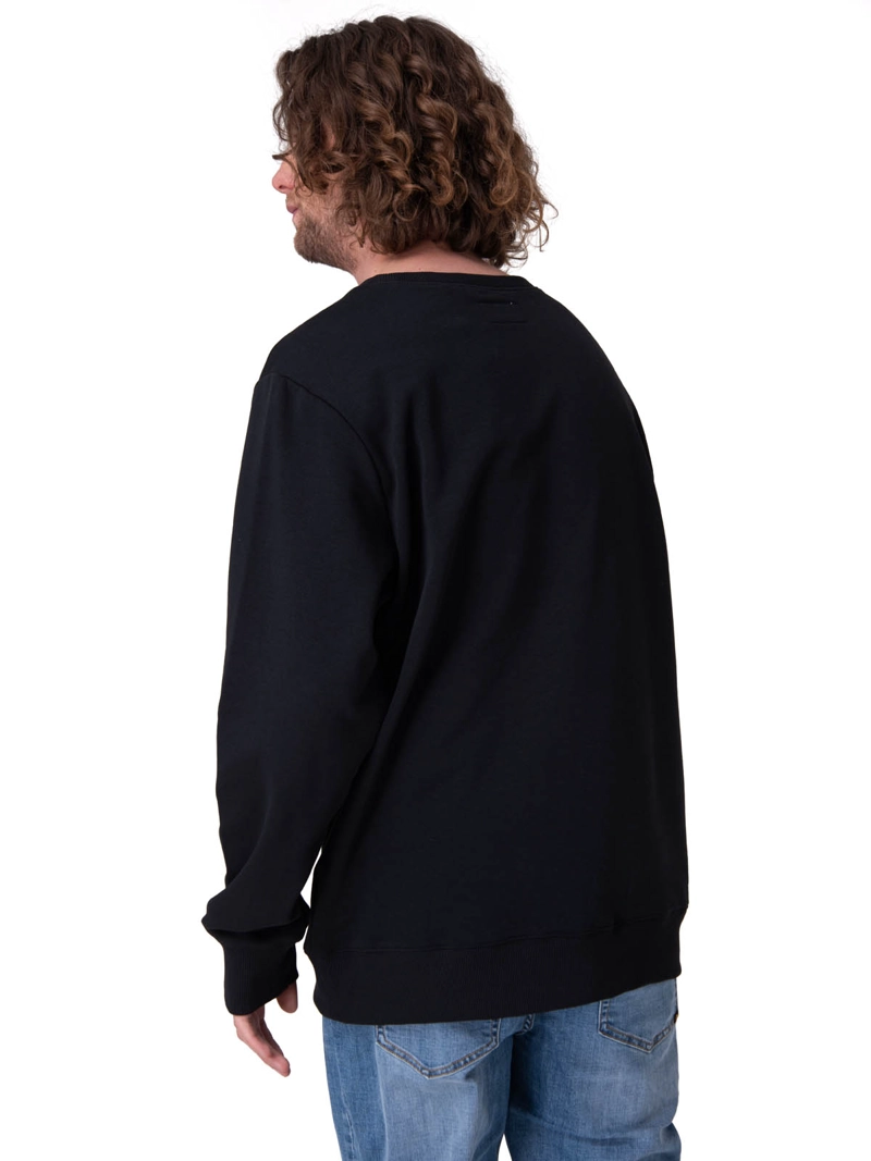 POLERON FRENCH TERRY CW NECK NEGRO HOMBRE CAT - 4
