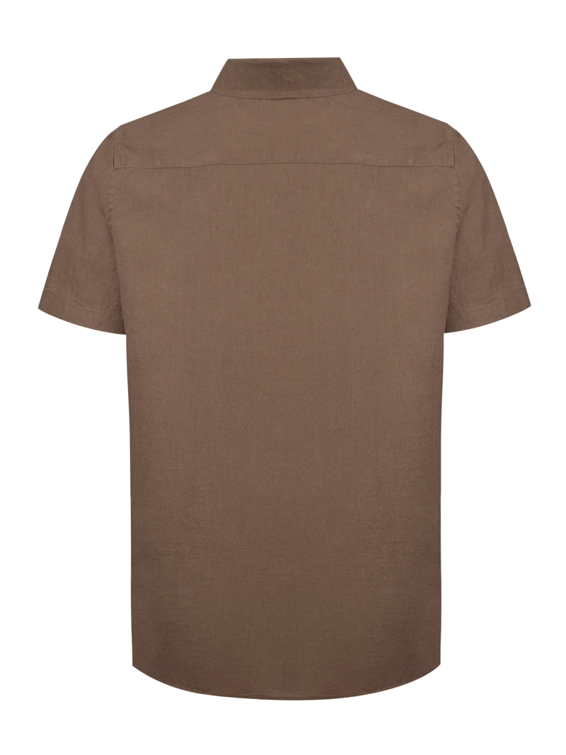 CAMISA LINO ORGANICO HOMBRE LINENSHORT CAFE  ROCKFORD - 2