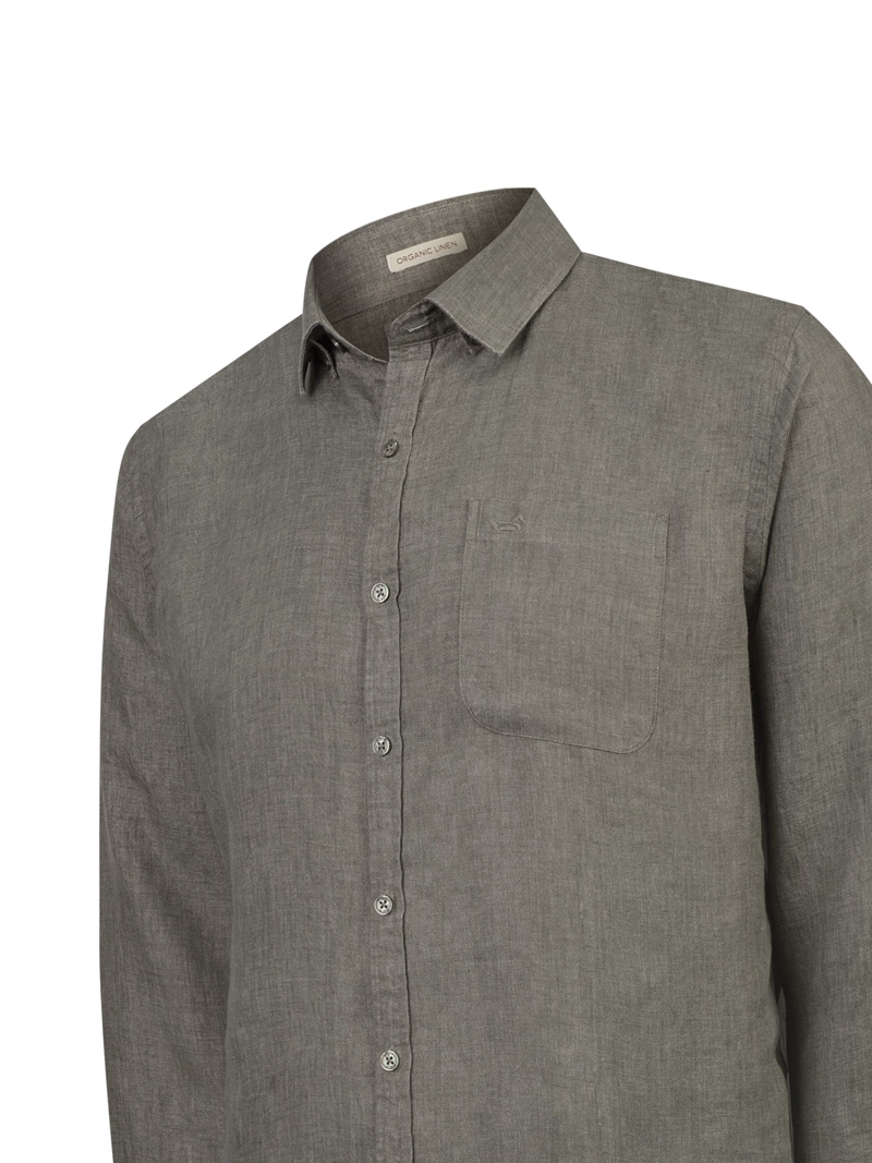 CAMISA LINO ORGANICO HOMBRE CLASLINEN VERDE ROCKFORD - 4