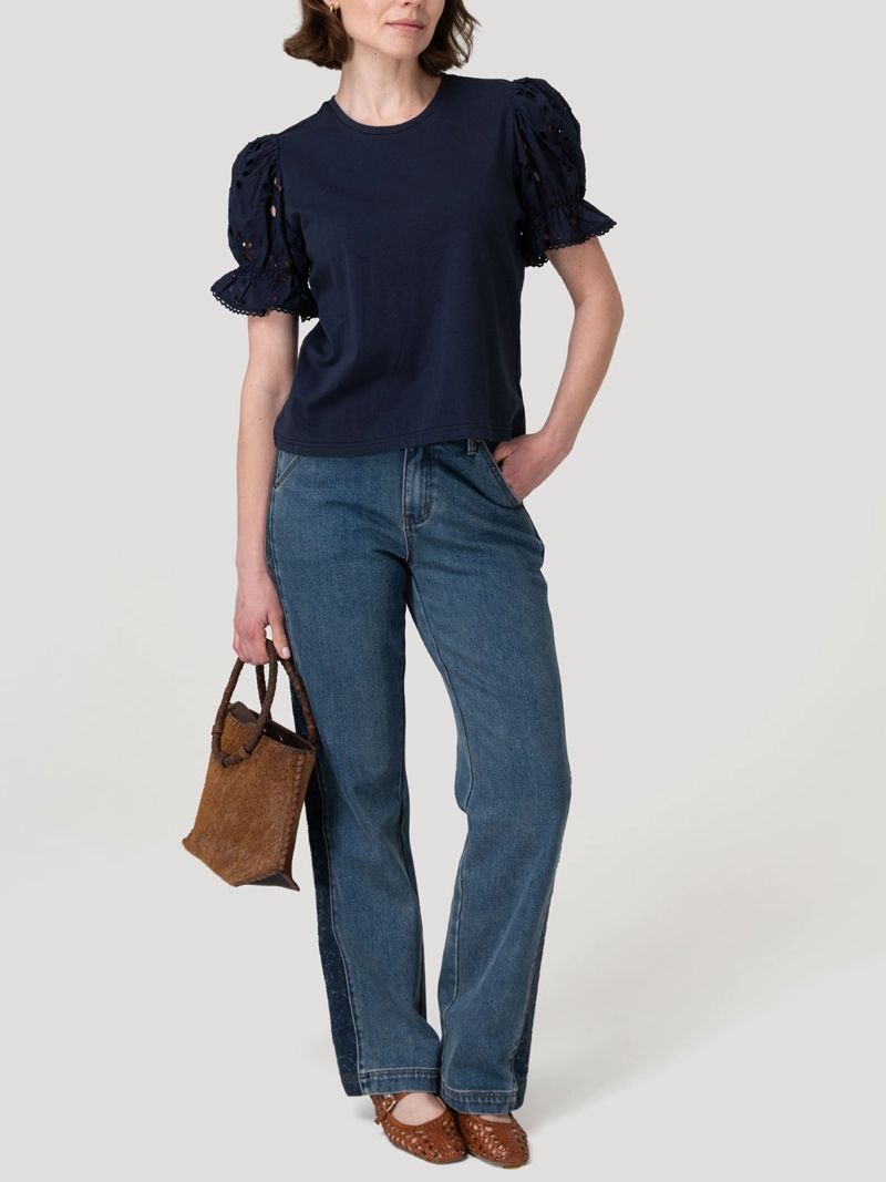 POLERA FIBRAS NATURALES MUJER VERBENA AZUL ROCKFORD - 8