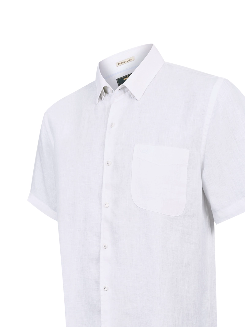 CAMISA LINO ORGANICO HOMBRE LINENSHORT BLANCO ROCKFORD - 4