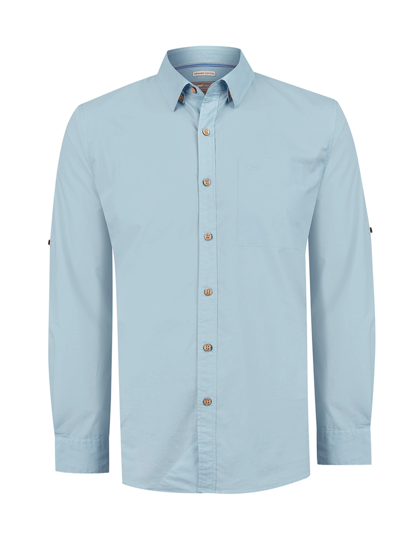 CAMISA ALGODON ORGANICO HOMBRE GALITON CELESTE ROCKFORD - 1