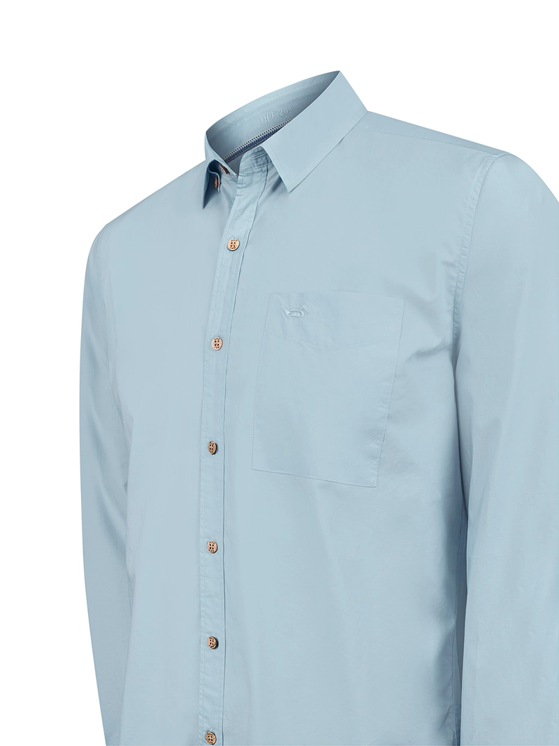 CAMISA ALGODON ORGANICO HOMBRE GALITON CELESTE ROCKFORD - 4