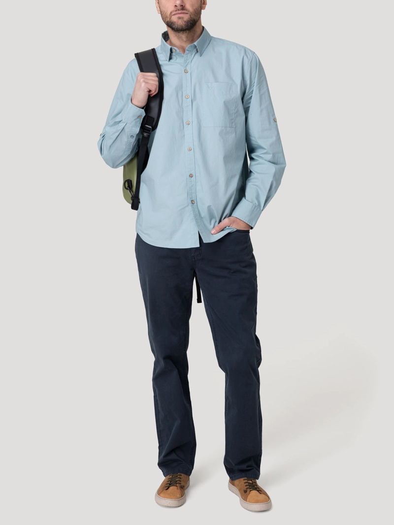 CAMISA ALGODON ORGANICO HOMBRE GALITON CELESTE ROCKFORD - 9