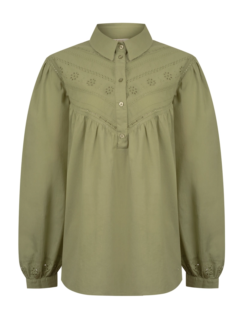BLUSA ALGODON ORGANICO MUJER ALMOND VERDE ROCKFORD - 1