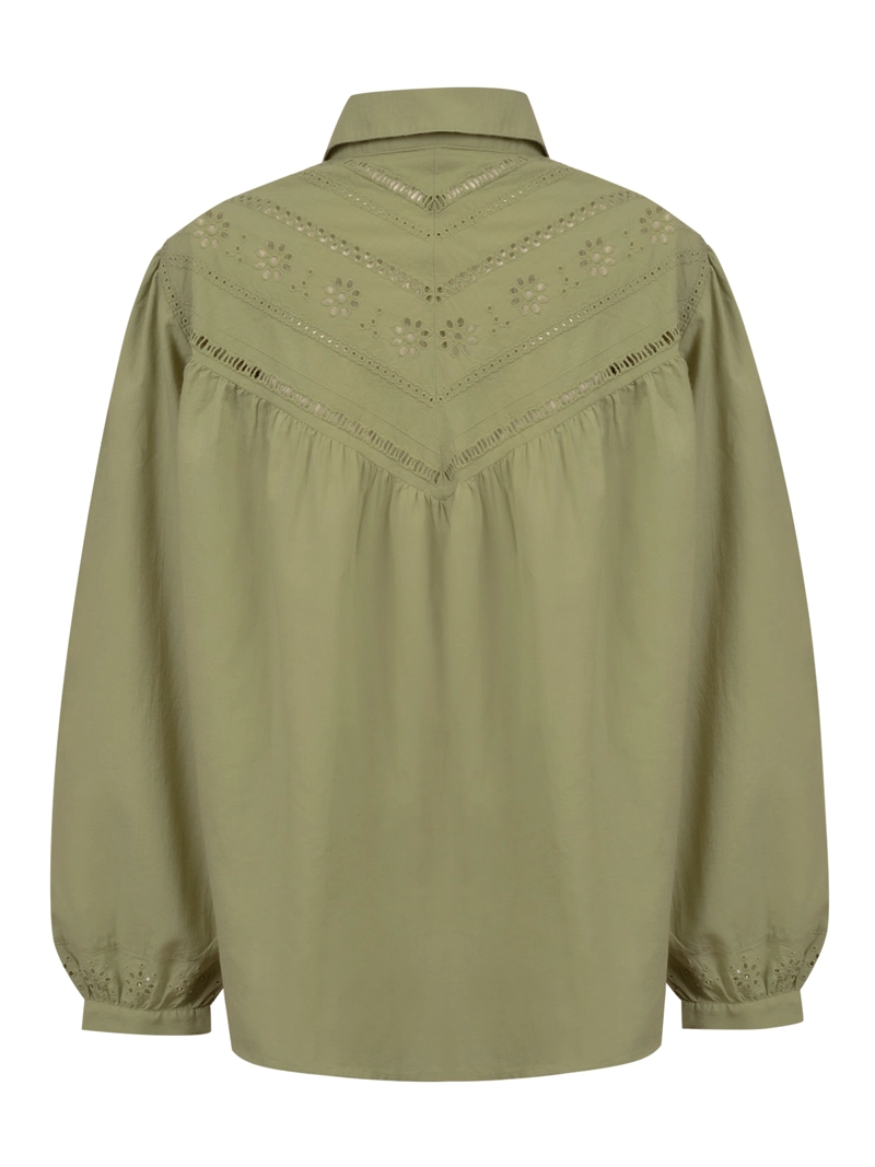 BLUSA ALGODON ORGANICO MUJER ALMOND VERDE ROCKFORD - 2