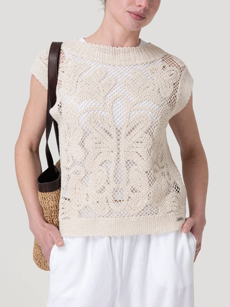 POLERA ALGODON ORGANICO MUJER KAIMANA BEIGE ROCKFORD - 5