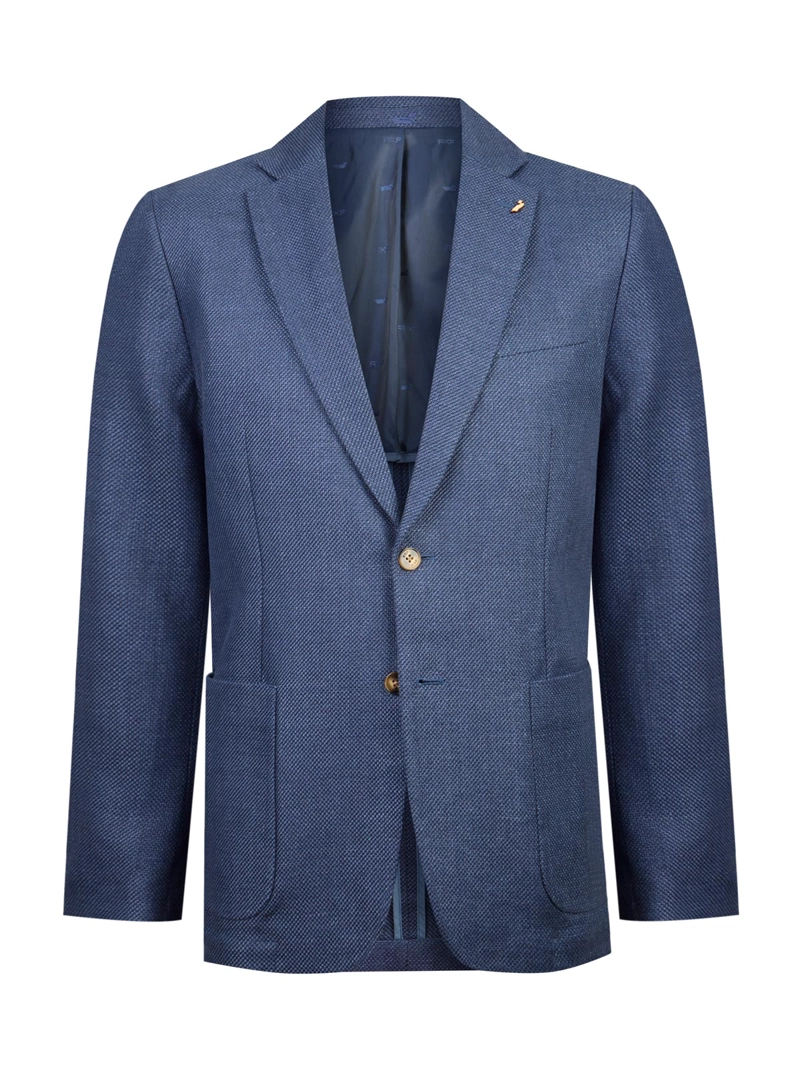 CHAQUETA LINO ORGANICO HOMBRE SALENTO AZUL ROCKFORD - 1