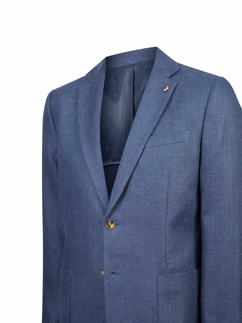 CHAQUETA LINO ORGANICO HOMBRE SALENTO AZUL ROCKFORD - 4