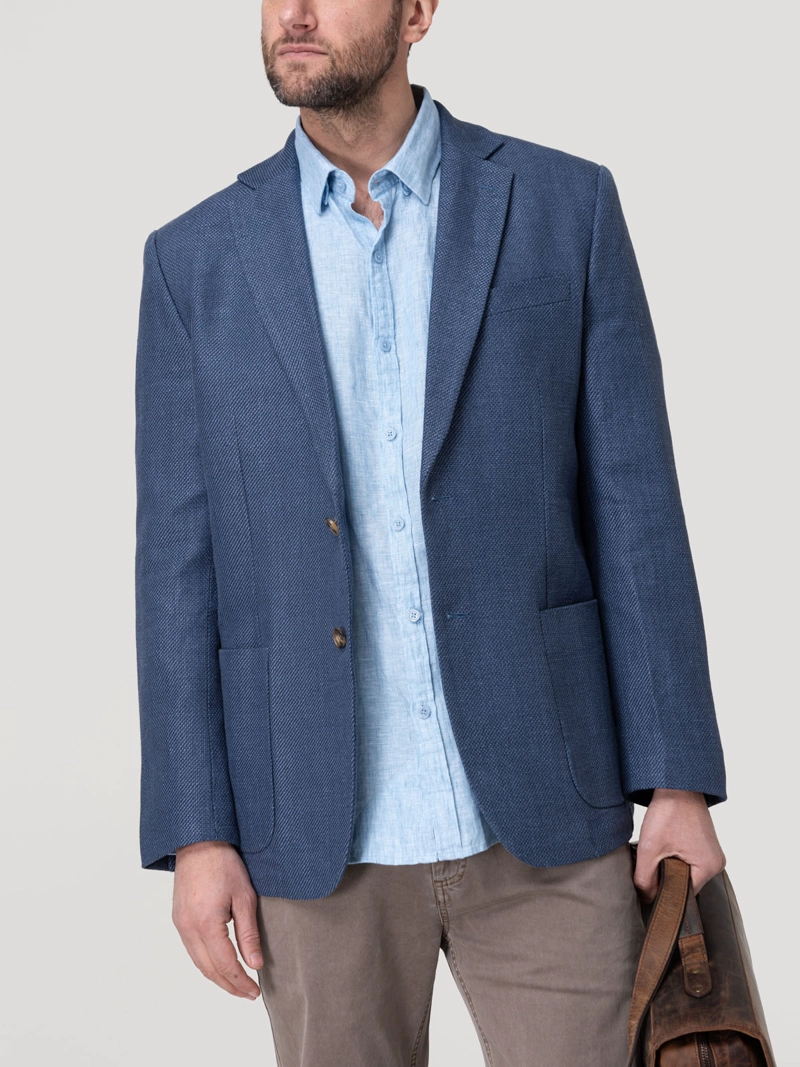 CHAQUETA LINO ORGANICO HOMBRE SALENTO AZUL ROCKFORD - 5