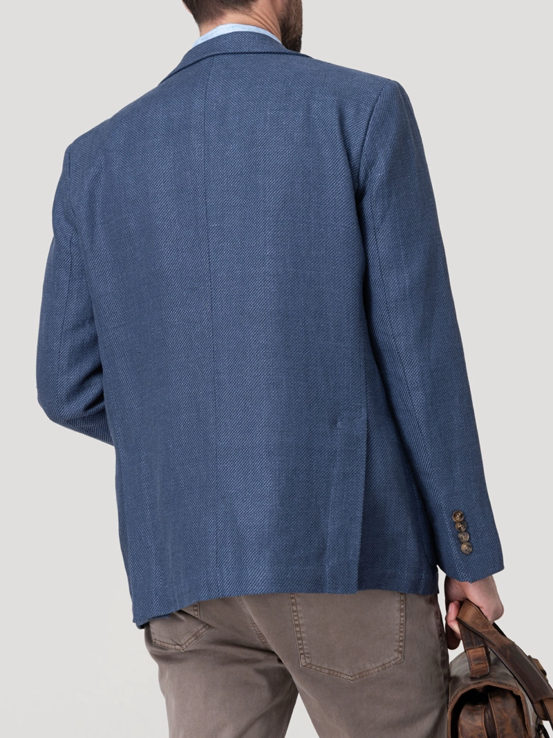 CHAQUETA LINO ORGANICO HOMBRE SALENTO AZUL ROCKFORD - 6