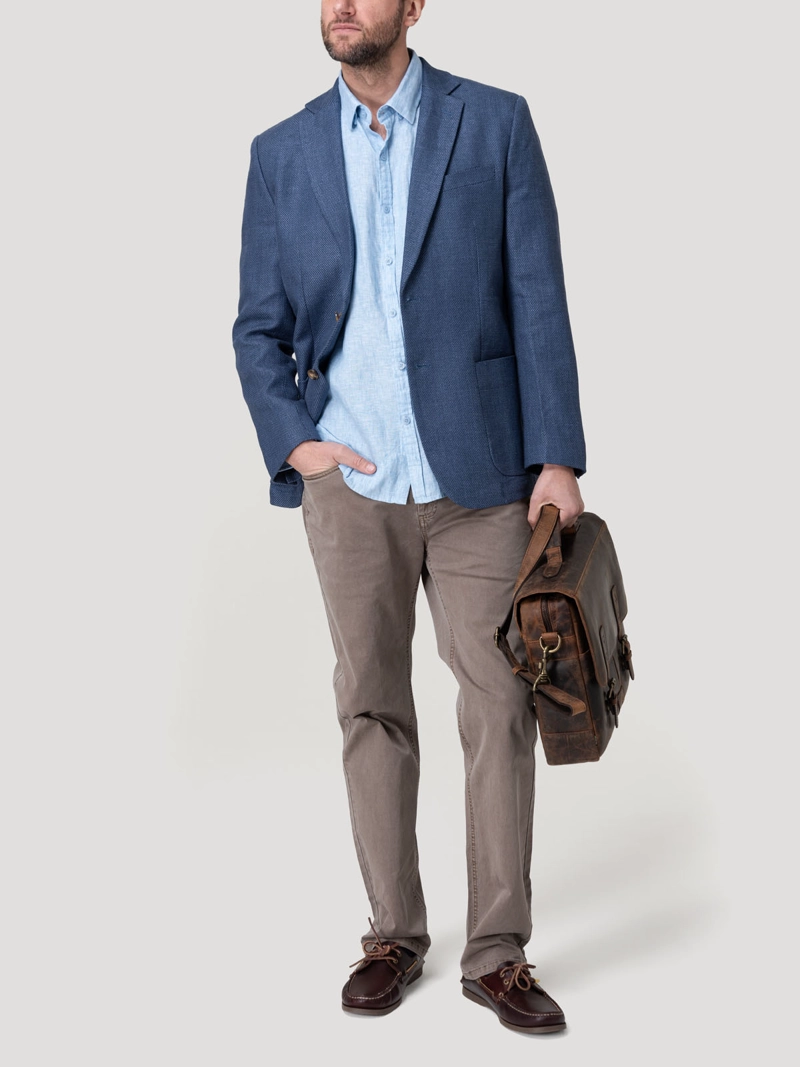 CHAQUETA LINO ORGANICO HOMBRE SALENTO AZUL ROCKFORD - 9